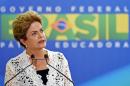 Brazilian President Dilma Rousseff speaks in Brasilia on October 5, 2015