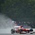 Alonso clocked a best time of one minute and 32.167 seconds in intermittent sunshine at a sodden Silverstone