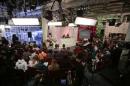General view of the Dozhd TV studio during a news conference with Pussy Riot members Tolokonnikova and Alyokhina in Moscow