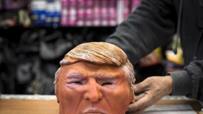 File photo of a Halloween mask of Republican presidential candidate Donald Trump at the Village Party Store halloween headquarters in New York