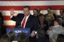 File photo of U.S. Republican presidential candidate and New Jersey Governor Chris Christie addressing the crowd at a primary election night party Nashua,