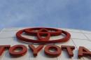 A logo is pictured at AutoNation Toyota dealership in Cerritos
