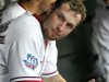 Texas Rangers center fielder Josh Hamilton sits in the dugout during the baseball game against the Minnesota Twins, Friday, July 6, 2012, in Arlington, Texas. (AP Photo/LM Otero)