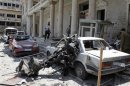 Un'immagine di Damasco oggi dopo l'esplosione di un ordigno
