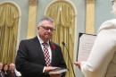 Canada's public safety minister Ralph Goodale, seen at his swearing-in November 4, 2015, said December 10 that the nation is "alert" to possible danger from the Islamic State group after Swiss authorities warned of jihadist threats