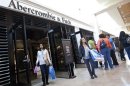Customers leave an Abercrombie & Fitch store at South Park mall in Charlotte