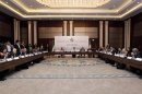 Syrian Opposition Coalition members and Syrian National Coalition members attend a meeting in Istanbul