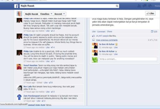 Ucapan Tahun Baru Najib diserang pengguna Facebook ekoran kenaikan kos sara hidup