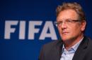 FIFA Secretary General Jerome Valcke gives a press conference at the end of a meeting of the FIFA Executive Comitee on September 26, 2014 at the organistation's headquarters in Zurich