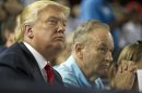 Donald Trump and television personality Bill O'Reilly watch the New York Yankees play the Baltimore Orioles in MLB game in New York