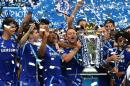 Chelsea celebrate winning the 2014/15 Premier League title