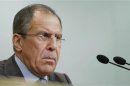 Russia's FM Lavrov attends a news conference in Moscow