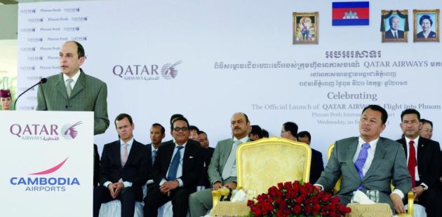 Phnom Penh greets inaugural Qatar Airways’ flight