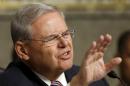 US Senator Menendez questions Secretary of State Kerry at Senate Foreign Relations Committee in Washington