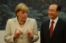 La canciller alemana y el primer ministro chino