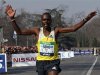 Kenya's Peter Some crosses the finish line to win the 37th Paris Marathon in Paris