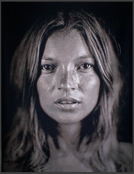 This image made available by Christie's auction house on Wednesday July 3, 2013 shows an image of British model Kate Moss, 'Kate', 2007 by Chuck Close. Few people have been photographed more often than Kate Moss, and some of the most famous images of the supermodel are going under the hammer at a Christie's auction in London on Sept. 25. (AP Photo/Christie's)