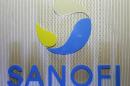 FILE - This Feb. 7 2013 file photo shows the logo of the French drug maker Sanofi SA during a press conference in Paris. Sanofi on Thursday, Feb. 19, 2015 said it is hiring Bayer HealthCare Chairman and CEO Olivier Brandicourt as its next CEO. (AP Photo/Jacques Brinon, file)