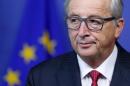 EU Commission President Juncker attends a news conference in Brussels