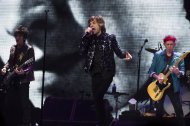 Ronnie Woods, from left, Mick Jagger and Keith Richards of The Rolling Stones perform in concert on Saturday, Dec. 8, 2012 in New York. (Photo by Charles Sykes/Invision/AP)