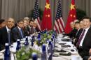 U.S. President Obama meets with Chinese President Xi Jinping the Nuclear Summit in Washington