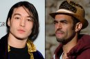FILE - This combination of undated file photos shows Ezra Miller, left, who stars in the recently released film "The Perks of Being a Wallflower," and hip hop producer Sol Guy, right. The two are appearing in a documentary-style film with Last Real Indians founder Chase Iron Eyes to try to raise $9 million by the end of November, 2012, to buy back a piece of land in South Dakota that Native American tribes consider sacred. (AP Photos/file)