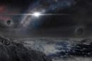 This image provided by The Kavli Foundation on Thursday, Jan. 14, 2016 shows an artist's impression of the superluminous supernova ASASSN-15lh as it would appear from an exoplanet located about 10,000 light-years away in the host galaxy of the supernova. On Thursday, astronomers announced the discovery of the brightest star explosion ever - easily outshining the entire Milky Way galaxy. (Jin Ma/Beijing Planetarium/The Kavli Foundation via AP)