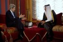 U.S. Secretary of State Kerry meets with Qatari PM and Foreign Minister Sheikh Hamad bin Jassim Al Thani in Doha
