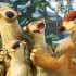 This image released by 20th Century Fox shows Sid, voiced by John Leguizamo, center, surrounded by his family in a scene from the animated film, "Ice Age: Continental Drift." (AP Photo/20th Century Fox)
