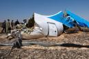 The crash site of the A321 Russian airliner in Wadi al-Zolomat, a mountainous area of Egypt's Sinai Peninsula, on November 1, 2015