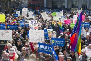 Thousands of opponents of Indiana Senate Bill 101, &hellip;