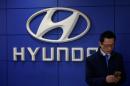 The logo of Hyundai Motor is seen at its dealership in Seoul