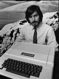 FILE - This 1977 file photo shows Apple co-founder Steve Jobs as he introduces the new Apple II in Cupertino, Calif. Apple on Wednesday, Oct. 5, 2011 said Jobs has died. He was 56. (AP Photo/Apple Computers Inc., File)