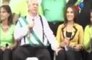 In this May 1, 2014 frame grab taken from APTN video provided by Giga Vision, Santa Cruz Mayor Percy Fernandez grabs the thigh of journalist Mercedes Guzman as he speaks during a public event in Santa Cruz, Bolivia. On Monday, May 5, 2014, Fernandez expressed "anguish for this mess that's been created" in a televised address, but did not specifically apologize for touching her. Fernandez has run into controversy before for his treatment of women. In 2012, he was filmed running his hands over the bottom of a female legislator at a ceremony. At another event, he planted a lengthy kiss on a seemingly unwilling female engineer. (AP Photo/Giga Vision via APTN) NO ACCESS BOLIVIA - NO PUBLICAR EN BOLIVIA