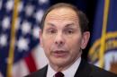 Veterans Affairs Secretary Robert McDonald, speaks at a news conference at the veterans Affairs Department in Washington, Monday, Sept. 8, 2014. McDonald discussed his visits with VA facilities across the country and outline his priorities. (AP Photo/Manuel Balce Ceneta)