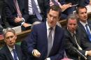 In this video grab, Britain's Chancellor of the Exchequer George Osborne speaks, during Prime Minister's Questions in the House of Commons, London, Wednesday Dec. 9, 2015. A top British government minister says the country has no plans to ban Donald Trump over his comments about Muslims. Prime Minister David Cameron and other British politicians have condemned Trump's call for Muslims to be barred from entering the U.S. Finance minister George Osborne told lawmakers that Trump's views were "nonsense," but said it would be wrong to "ban presidential candidates." Answering questions in the House of Commons on Wednesday, Osborne said "the best way to confront the views of someone like Donald Trump is to engage in a robust democratic argument with him about why he is profoundly wrong." (PA via AP) UNITED KINGDOM OUT