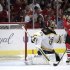 Blackhawks' Shaw scores the game-winning goal past Bruins goalie Rask during triple overtime in Game 1 of their NHL Stanley Cup Finals hockey game in Chicago