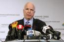 U.S. Senator McCain speaks to journalists in Kiev