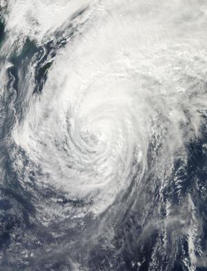 This October 15, 2013 NASA satellite image shows Typhoon …