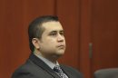 George Zimmerman sits in Seminole circuit court during his trial in Sanford, Fla. Wednesday, July 10, 2013. Zimmerman has been charged with second-degree murder for the 2012 shooting death of Trayvon Martin. (AP Photo/Orlando Sentinel, Gary W. Green, Pool)