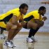 Australia Wallabies' Wycliff Palu stretches with teammates during a training session in Wellington