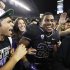 Fans surround Washington's Bishop Sankey after fans ran onto the field to celebrate Washington's 17-13 upset of Stanford in an NCAA college football game, Thursday, Sept. 27, 2012, in Seattle. (AP Photo/Ted S. Warren)