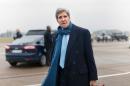 John Kerry at Le Bourget airport in Paris on January 12, 2014