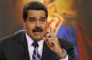 Venezuela's President Nicolas Maduro speaks during a news conference at Miraflores Palace in Caracas