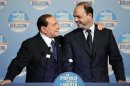 Il leader del Pdl Silvio Berlusconi con il segretario del partito Angelino Alfano