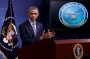 Obama holds a news conference at the Pentagon in Arlington, Virginia, U.S.