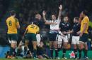 South African referee Craig Joubert (C) awards the final penalty to Australia during a quarter-final match of the 2015 Rugby World Cup against Scotland at Twickenham stadium, southwest London on October 18, 2015