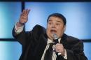 Comedian John Pinette addresses the crowd during the 2008 NASCAR Sprint Cup Series Awards Ceremony in New York