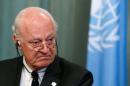 United Nations special envoy on Syria Staffan de Mistura attends news conference in Moscow