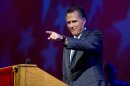 Republican presidential candidate, former Massachusetts Gov. Mitt Romney speaks at the American Legion National Convention, Wednesday, Aug. 29, 2012, in Indianapolis. (AP Photo/Evan Vucci)